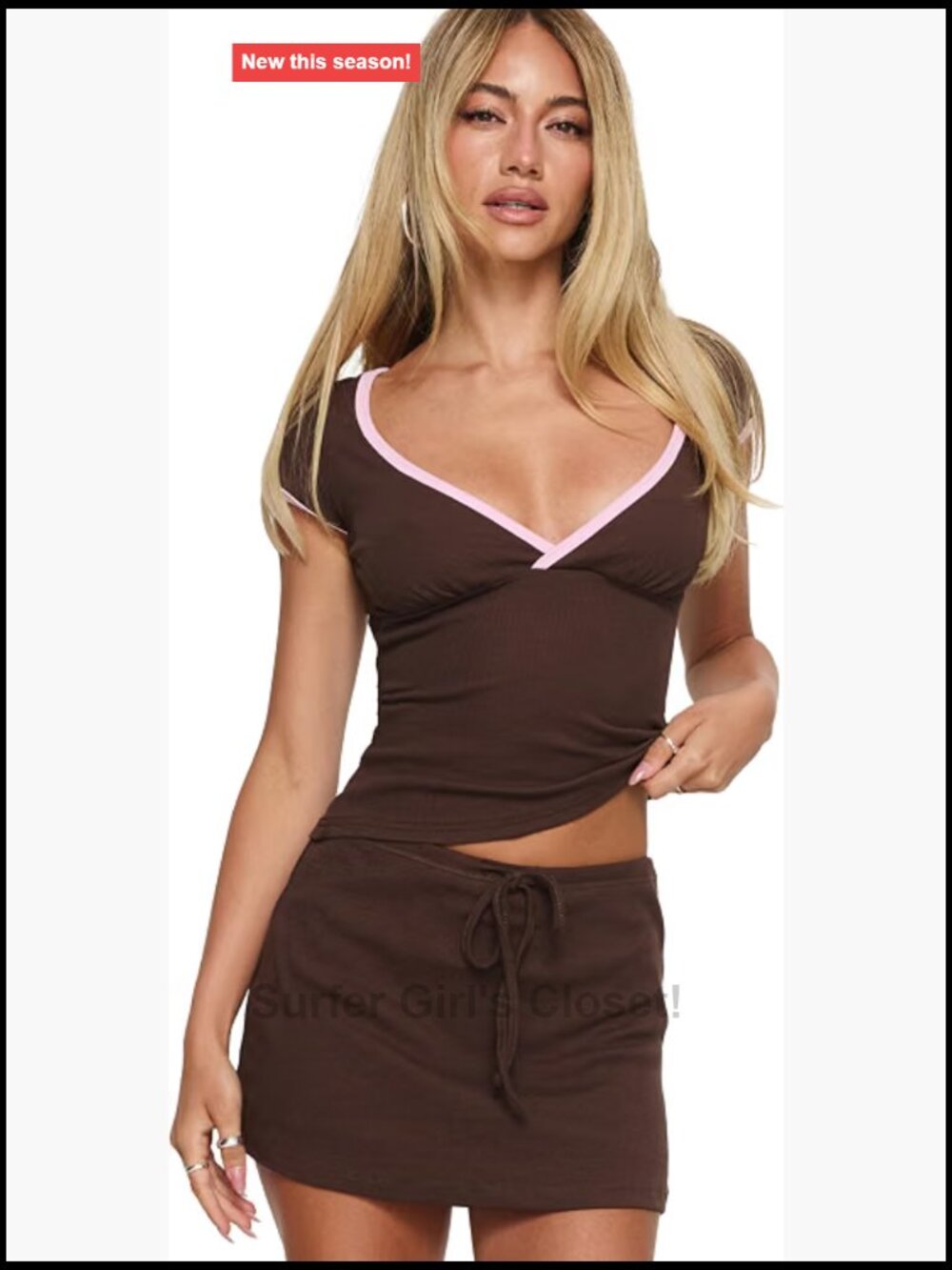 Cross Over Cap Sleeve Knit Top Stretch Cotton Blend